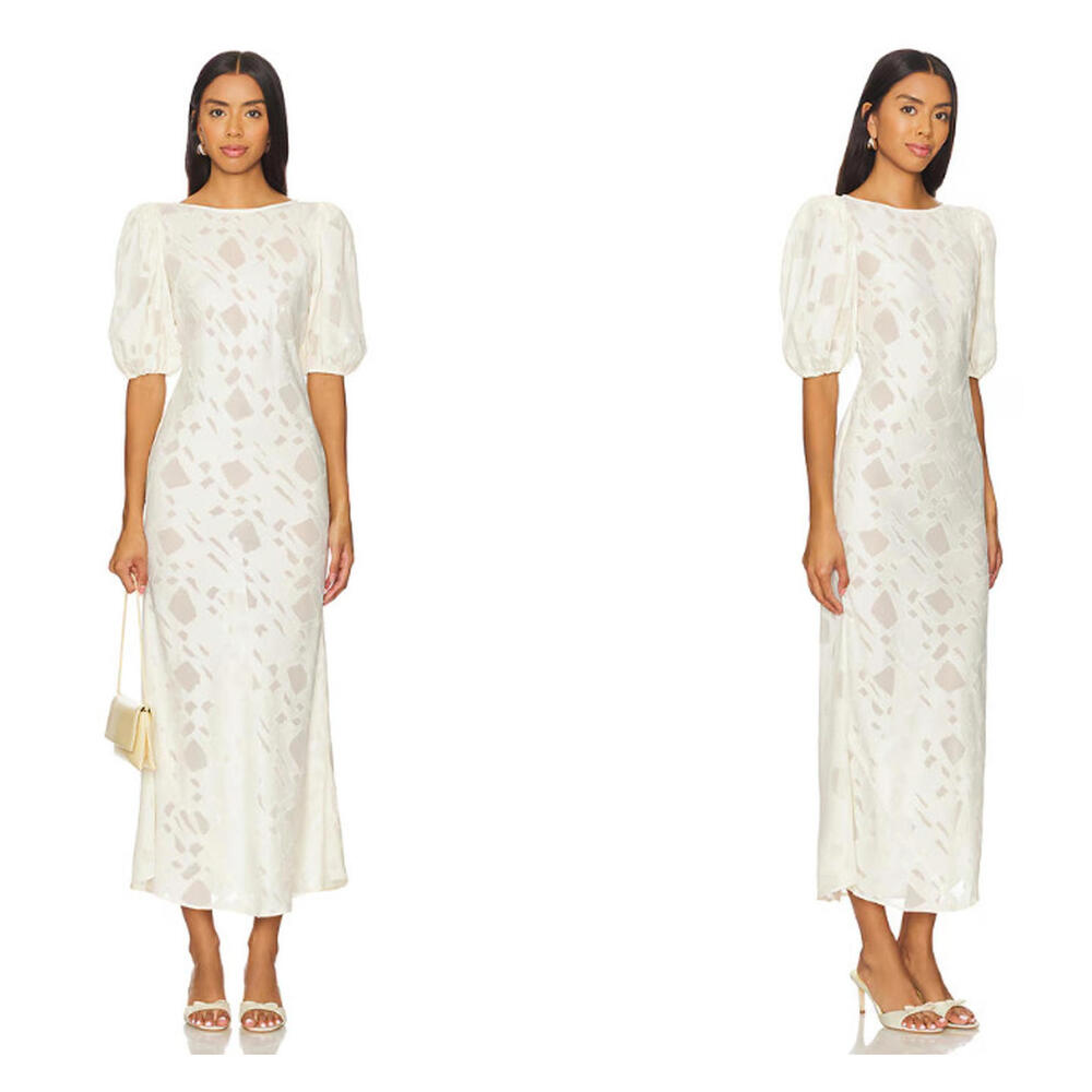 Stone Cold Fox x RevolveGinger Gown Ivory georgette fabric size XS NWT $258msrp